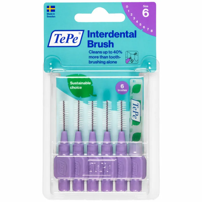 TePe Original Viola Scovolino Per Pulizia Interdentale Misura ISO 6 Filo 1,1 mm 6 Pezzi
