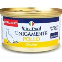 Unipro Unicamente Pollo Cibo Umido Gatti Adulti Sterilizzati Barattolo 85g