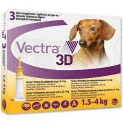 Vectra 3D Soluzione Antiparassitaria per cani da 1,5-4 kg giallo 3 pipette