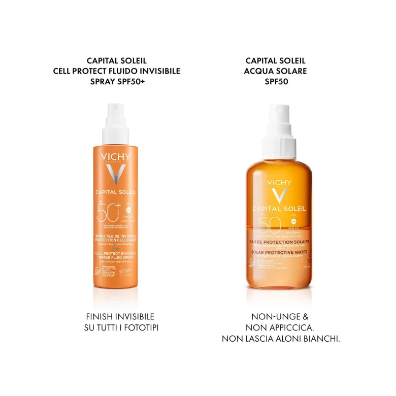 Vichy Capital Soleil Cell Protect Fluido Ultra Leggero Spray Protezione Alta SPF50 200 ml