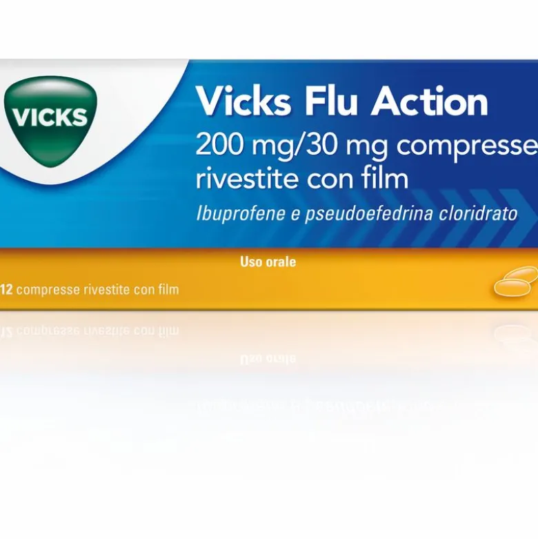 Vicks Flu Action per febbre e raffreddore 12 compresse
