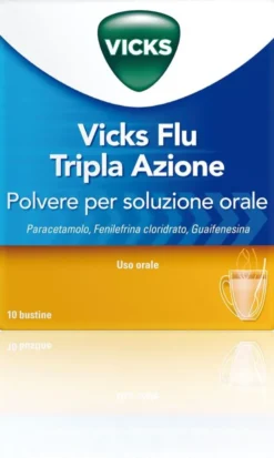 Vicks Flu Tripla Azione raffreddore e influenza 10 bustine