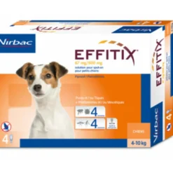 Virbac Effitix 67mg/600 mg Soluzione Spot-on per cani 4-10kg 4 pipette