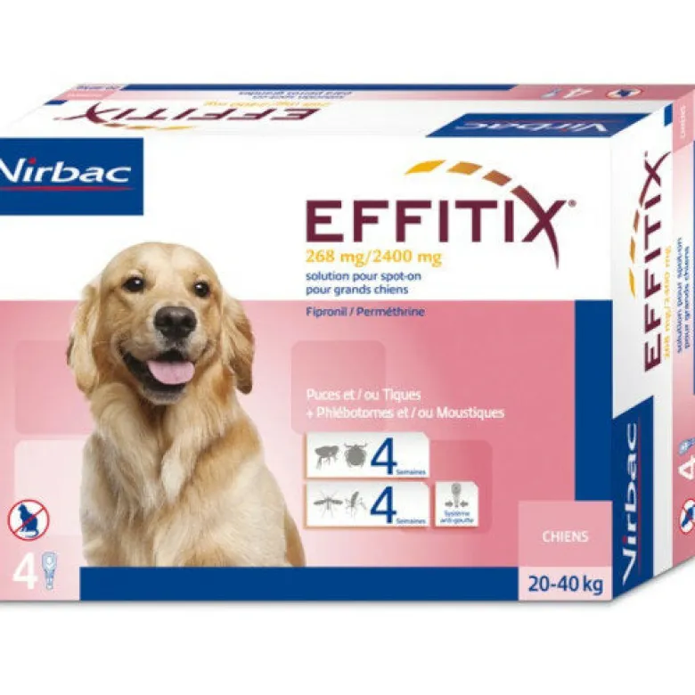 Virbac Effitix 268mg/2400mg Soluzione Spot-on per cani 20-40kg 4 pipetta