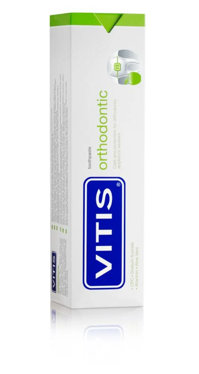 Vitis Orthodontic Dentifricio protezione per i portatori di apparecchi ortodontici 100ml aroma menta