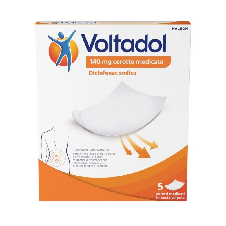 Voltadol Antinfiammatorio 140mg Diclofenac Dolori Muscolari Mal di Schiena 5 Cerotti Medicati