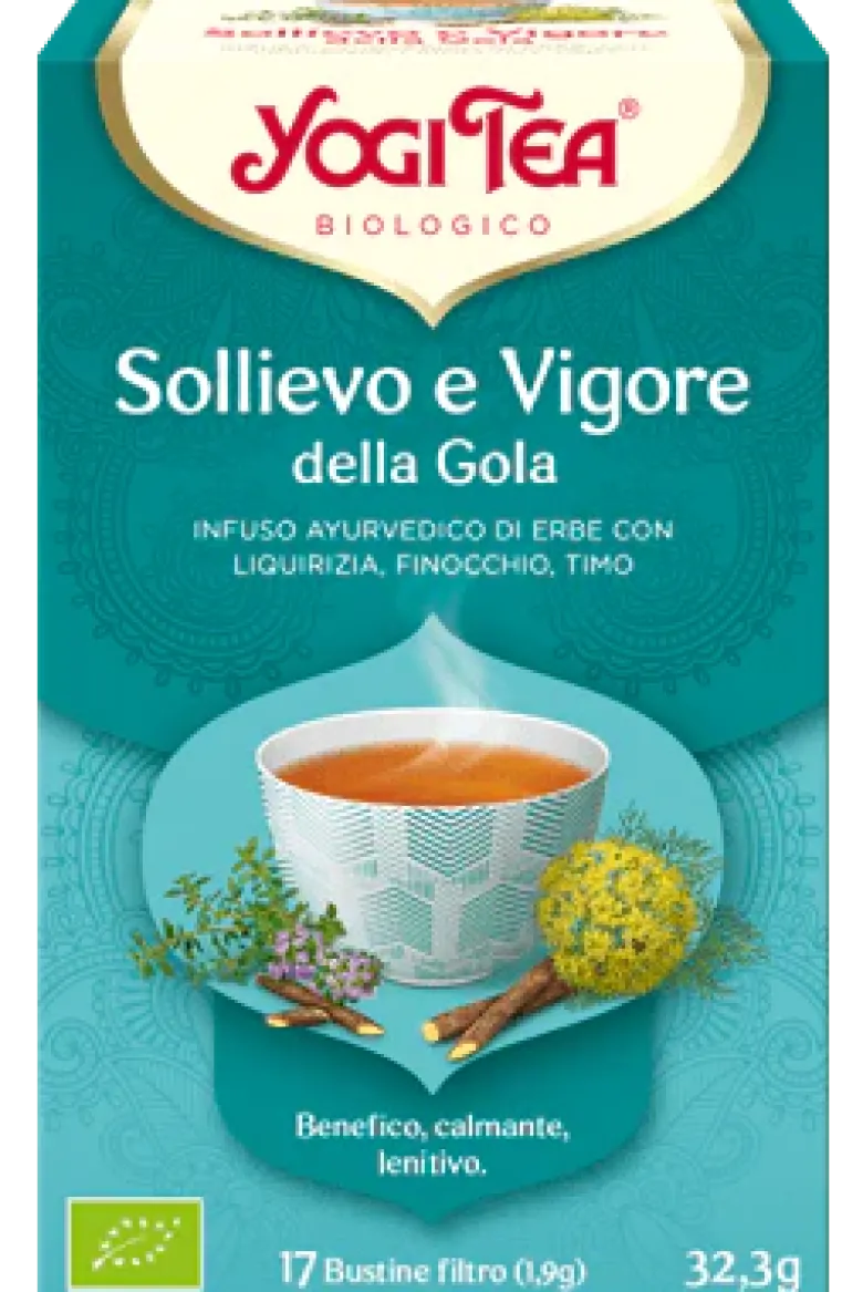 Yogi Tea Sollievo e Vigore della Gola infuso ayurvedico bio 17 bustine filtro