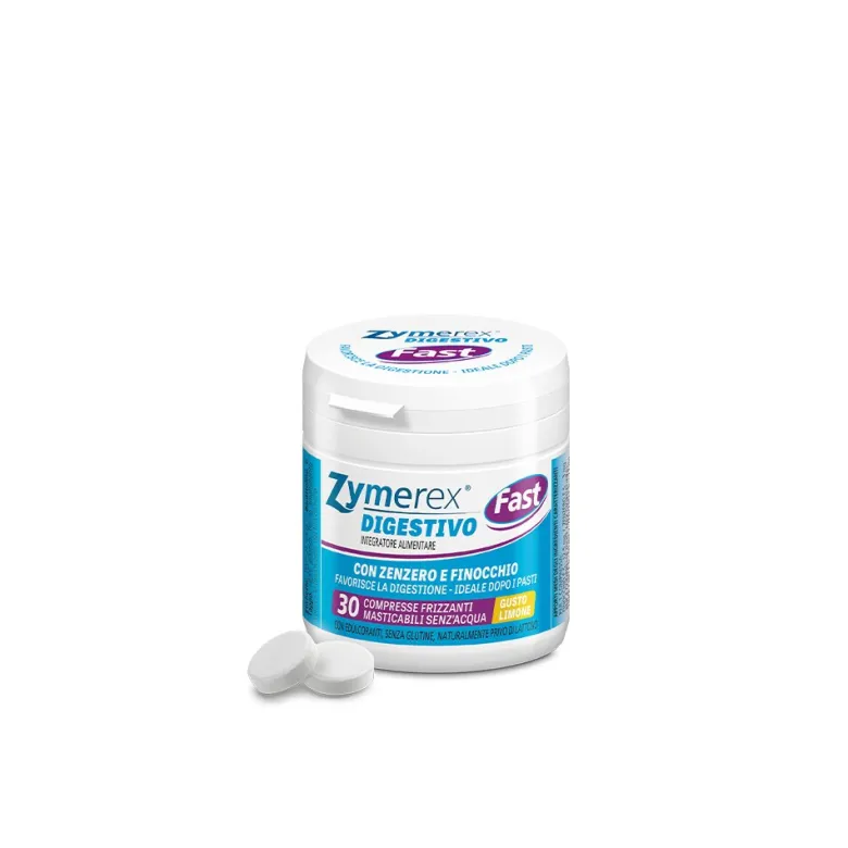 Zymerex Fast per il benessere della digestione 30 compresse masticabili gusto limone