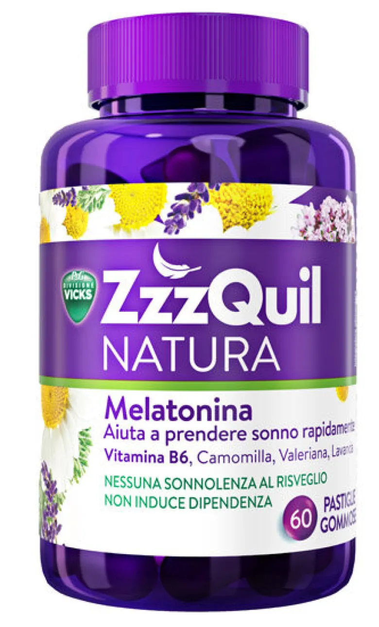 ZzzQuil NATURA 60 Pastiglie Gommose Melatonina Camomilla