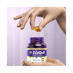 ZzzQuil NATURA Per Dormire 30 Gommose Mango Banana con Melatonina Camomilla Valeriana Lavanda